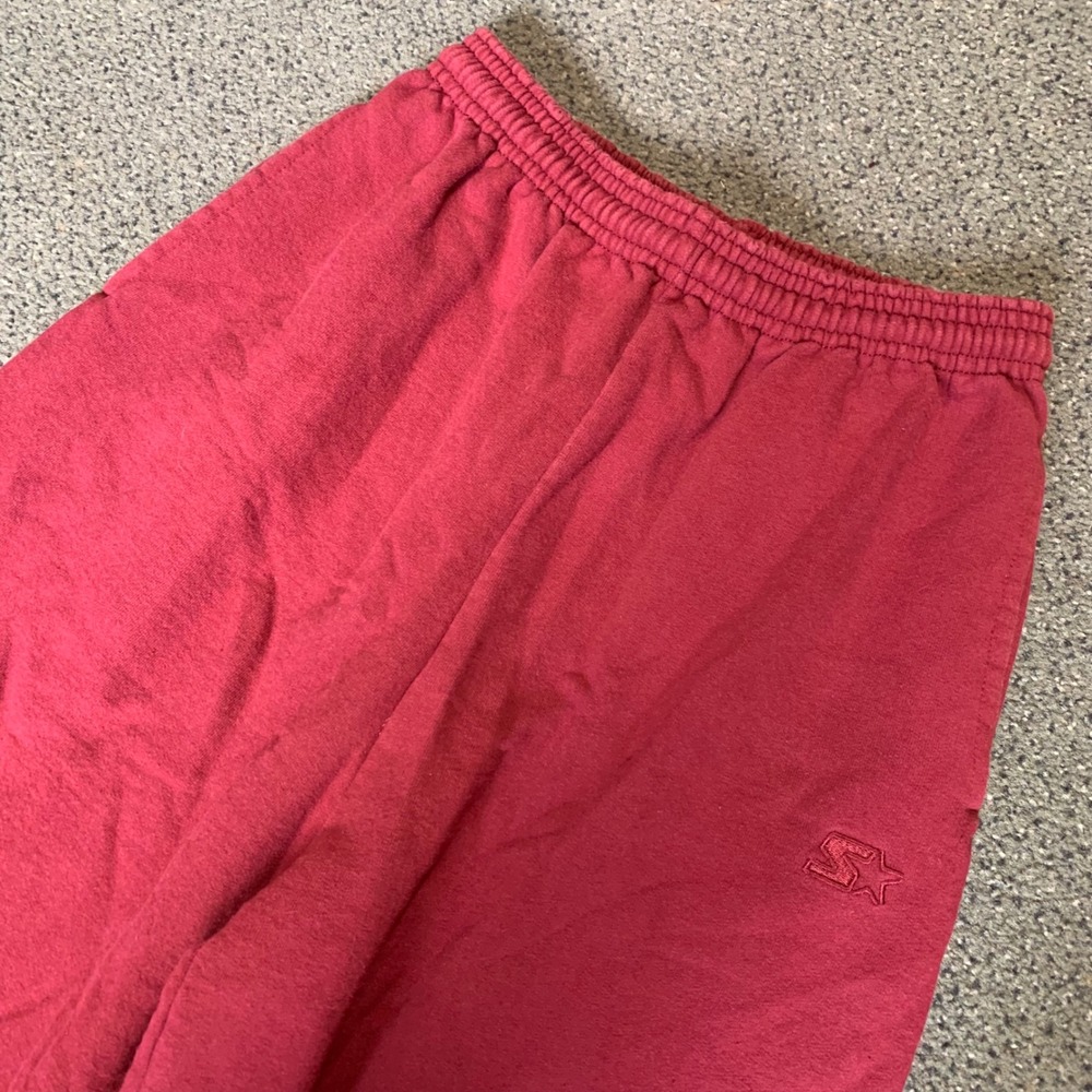 Starter Mens Small Red Fleece Jogger Sweatpants Elastic Waist SM21 RZN